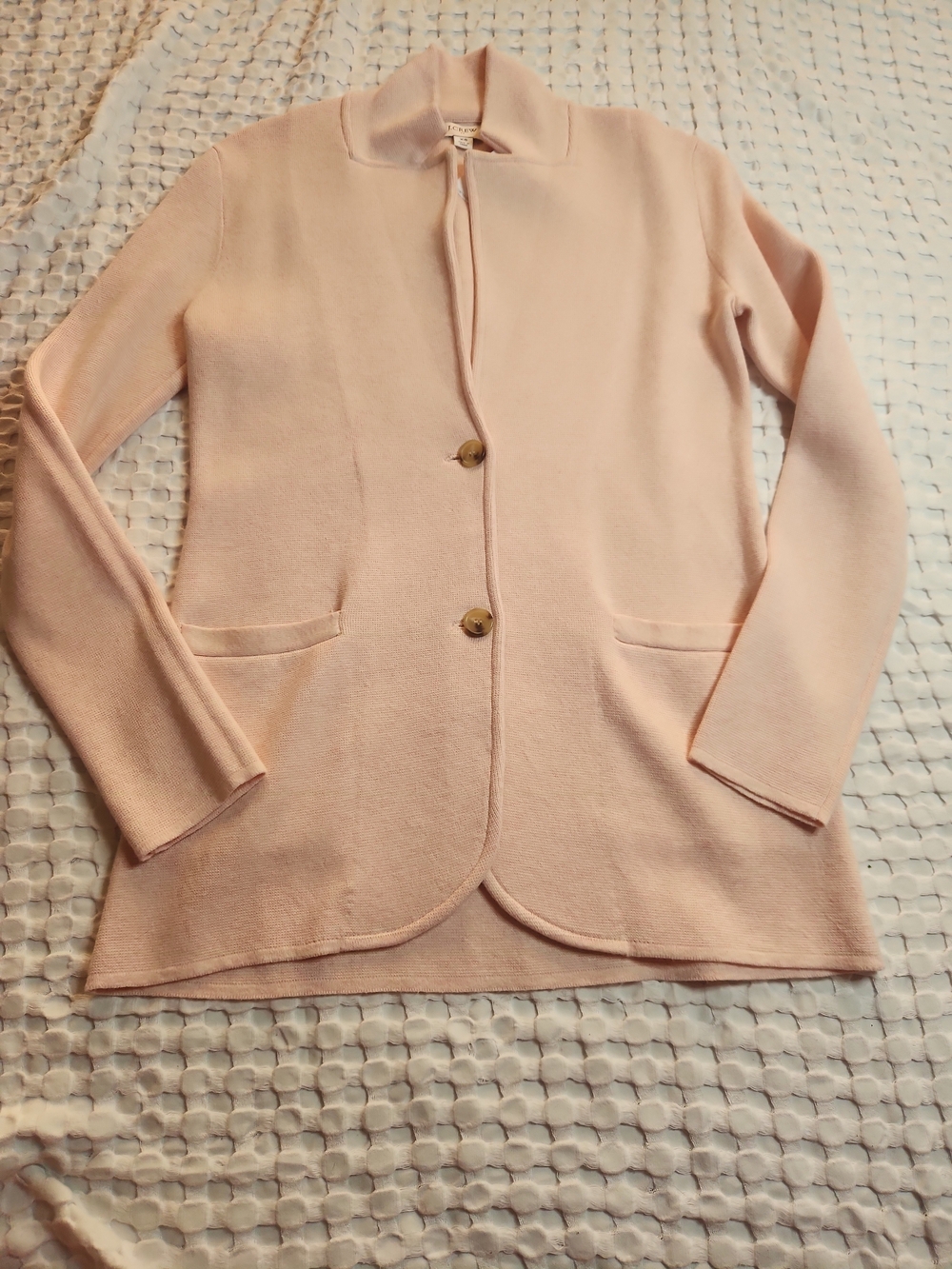 J. Crew Factory Pale Pink Knit Blazer